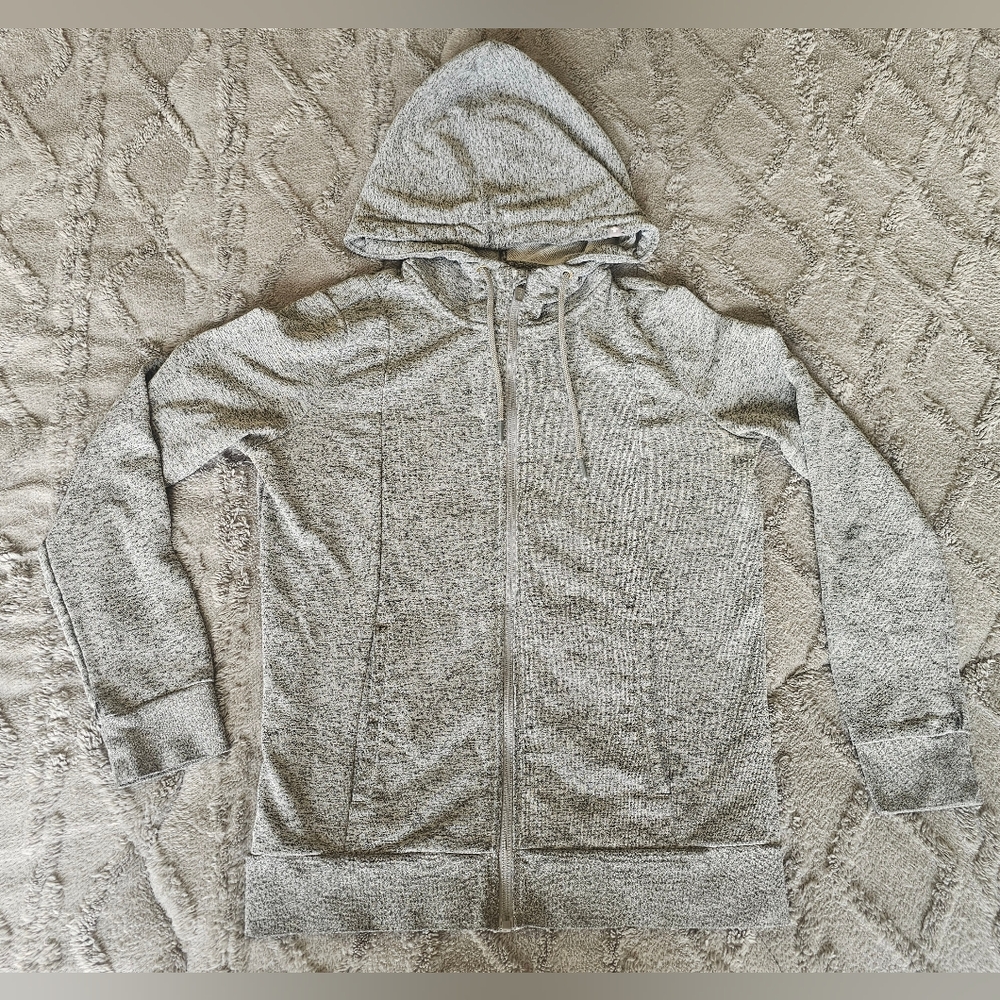 Figs On Shift Hoodie Womens XS Gray Full Zip Cotton Poly Blend Pockets Hooded